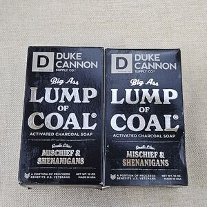 Duke Cannon Lump of Coal Soap Mens 10oz Black Bergamot Black Pepper 2 Pack New